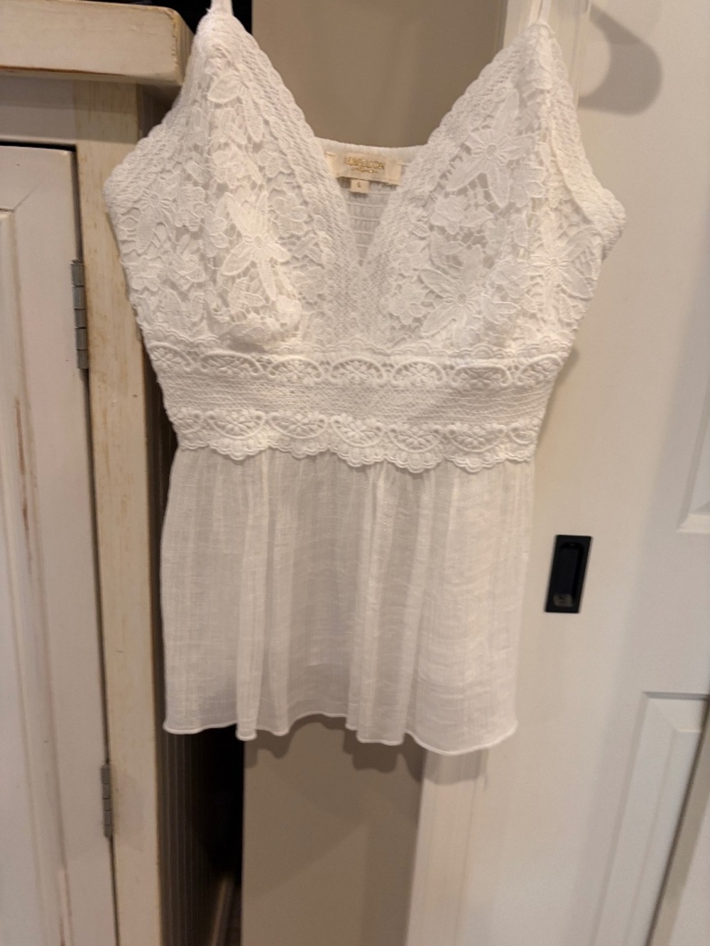 Rebellion Again White Floral Lace Peplum Cami